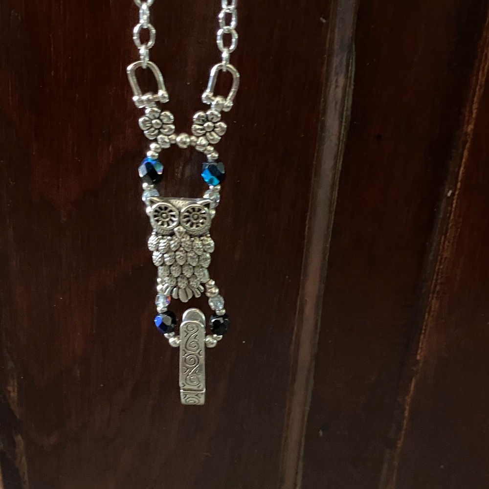 Lilla Rose Silver Owl Pendant Lanyard Badge Holder